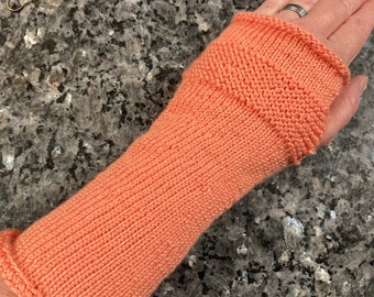 Writer's gloves in coral -- for writing, yoga, iPhone