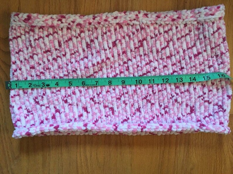Cowl Head Scarf Hooded Scarf in Pink and White Infinity Scarf
