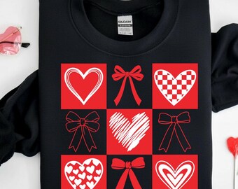 Valentijnshart + strik clipartpakket — png, digitale SVG-bestanden