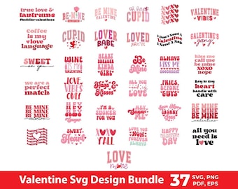 Mega Valentijnsdag SVG-bundel, Valentine Shirt Svgs, Be Mine SVG, Love Svg, Valentine Gift Design, Valentines Vibes SVG