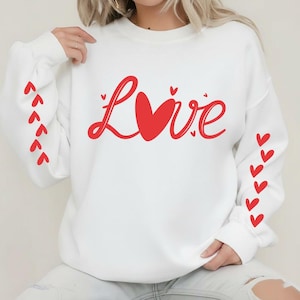 Lazo de amor SVG PNG, diseño de lazo de San Valentín coqueto, gráfico de manga de San Valentín femenino y preppy, camisa de lazo de amor de moda SVG, archivos Cricut