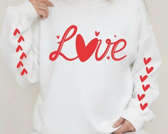 Love Bow SVG PNG, Coquette Valentine Bow Design, Girly Preppy Valentine Sleeve Graphic, Trendy Love Bow Shirt SVG, Cricut-bestanden