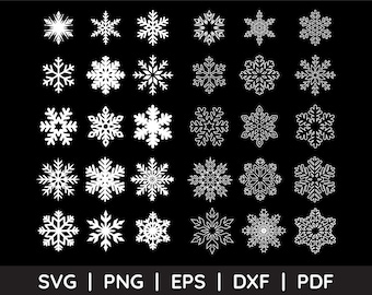 Sneeuwvlok SVG-bundel, winter gesneden bestanden voor Cricut (digitale download)