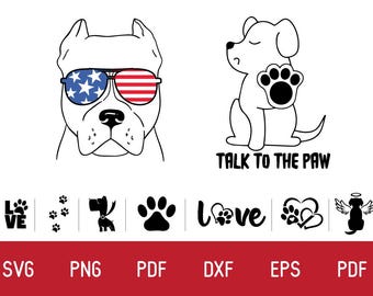 Hond svg bundel hand getrokken, poot svg, hondenliefhebber svg, praten met de poot svg, pawsitive svg, puppy svg, hond gezegden svg, hond clipart