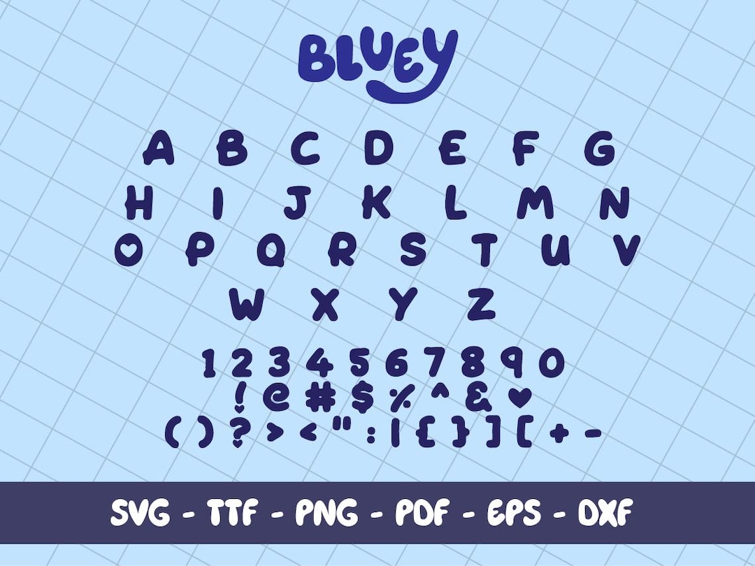 Bluey Two Fonts, Bluey SVG, Kids Font, Canva Logo, Comic Font, Canva ...