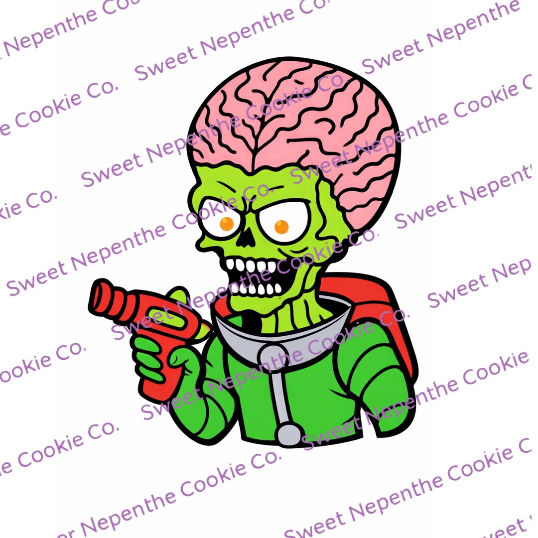 Retro Alien Cookie Cutter | Vintage Sci-fi Space Creature (digital ...