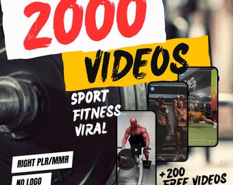 2000 VIDEOS sport fitness viral Pack for Social Media Content Creation - Stock Video for Instagram Reels, TikTok, YouTube Shorts - Editable