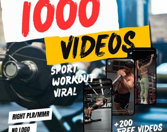 1000 VIDEOS workout fitness sport Pack for Social Media Content Creation - Stock Video for Instagram Reels, TikTok, YouTube Shorts, Editable