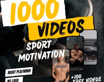 1000 videos sport motivation Pack Social Media Content Creation - Stock Video for Instagram Reels, TikTok, YouTube Shorts, Editable bundle