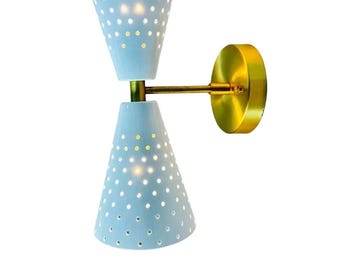 Italienische handgemachte weiße Doppelschirm-kegelform Sputnik-Wand-Dekor-Lampen-Befestigungs-Licht