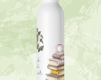 Vaso para amantes de los libros, botella de agua para leer, regalo literario para lectores, botella reutilizable, taza de café literaria, regalo para ratones de biblioteca.