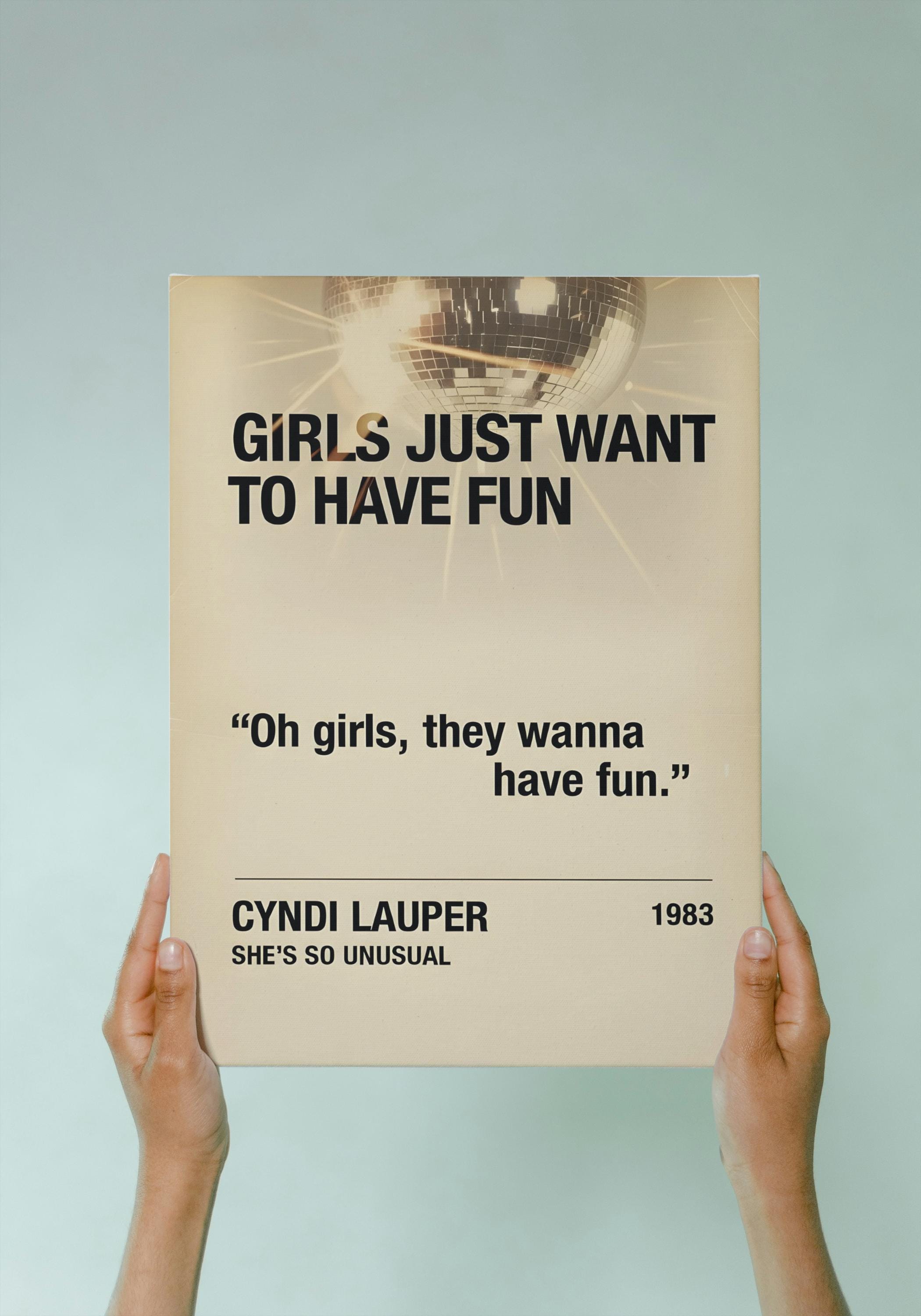 シンディ・ローパー「Girls Just Want to Have Fun」 | デジタルダウンロード |  マグカップ、クッション、トートバッグ、マウスパッド、スマホケース、Tシャツ、ポスター、キャンバスプリント - Etsy 日本, image size:2100x3000