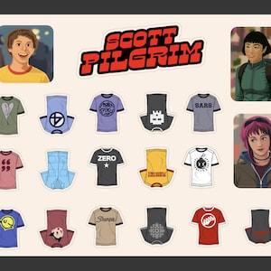 Unofficial Scott Pilgrim t-shirt decal sheet