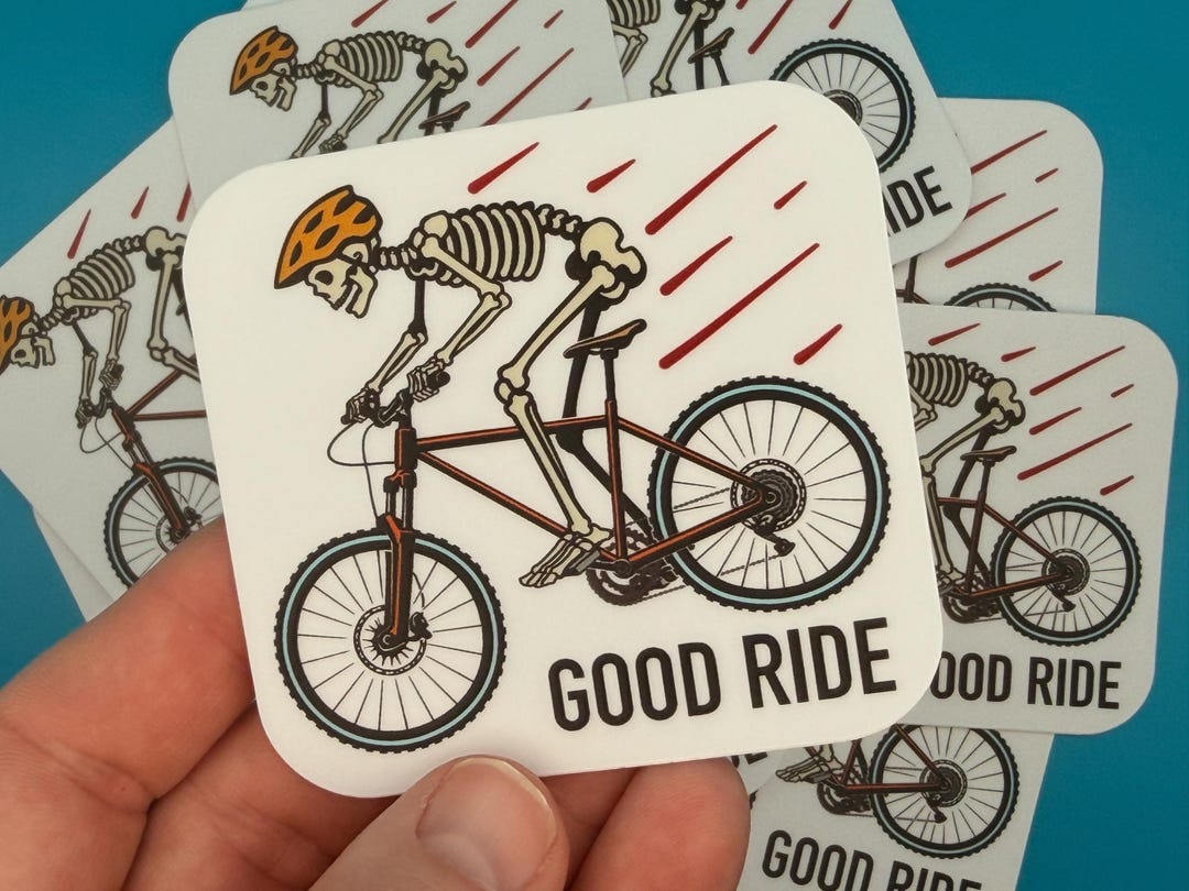 Skeleton Ride Decal Skeleton on Mountain Bike Die Cut Vinyl Decal - Etsy