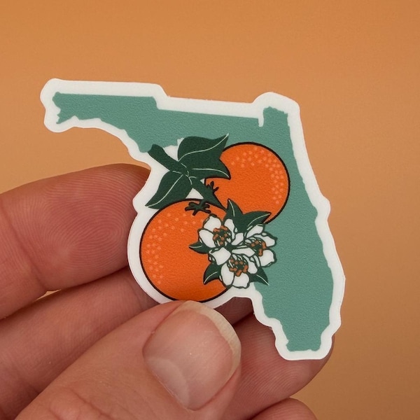 Florida and Orange Blossom die cut vinyl decal