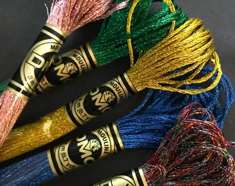 DMC Light Effects, Precious Metals, Embroidery Floss, Polyester Craft Thread, Various Colors