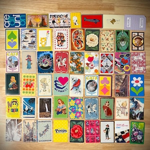 Random Playing Cards, Lot of 52, Swap Cards, VTG & Newer, 52 Unique Designs, Junk Journal, Collage Mix Media, Paper Crafts, Altered Art