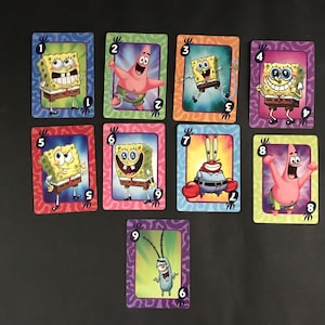 Sponge Bob Square-broek, ruilkaarten, Patrick, Plankton, Mr Krabs, Spit Deck, Nickelodeon, 9 kaarten voor papierkunst, plakboek, ATC, collage