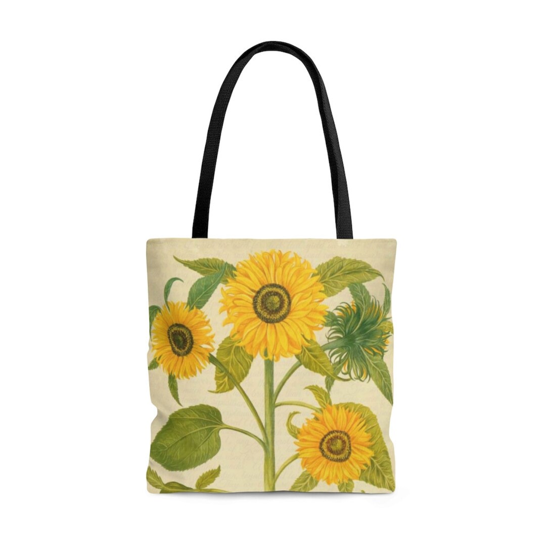 Tote Bag With Pretty Yellow Sunflower Botanical Art Work - Etsy