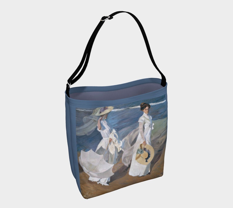 Impressionist Art Bag Strolling Along the Seashore by Joaquin Sorolla Y Bastida Day BagBeach Travel Bag Victorian Ladies Walking the Beach