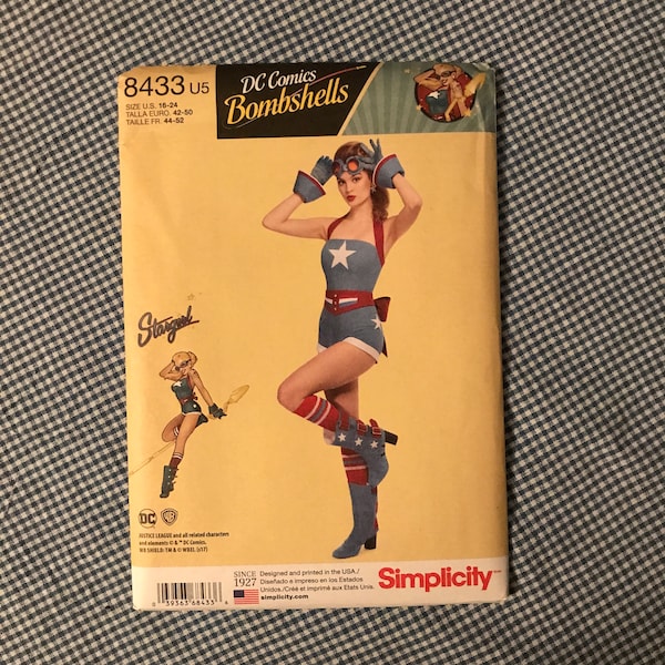 Stargirl Costume Pattern, Simplicity 8433, Justice League, DC comic Character, Size 6-14, Size 16-24, New Uncut Pattern, Halloween Outfit