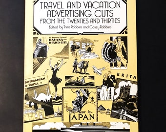 Travel And Vacation Advertising Cuts From The Twenties And Thirties, Trina Robbins, Casey Robbins, Dover Press, Travel Clip Art,  B&W Art