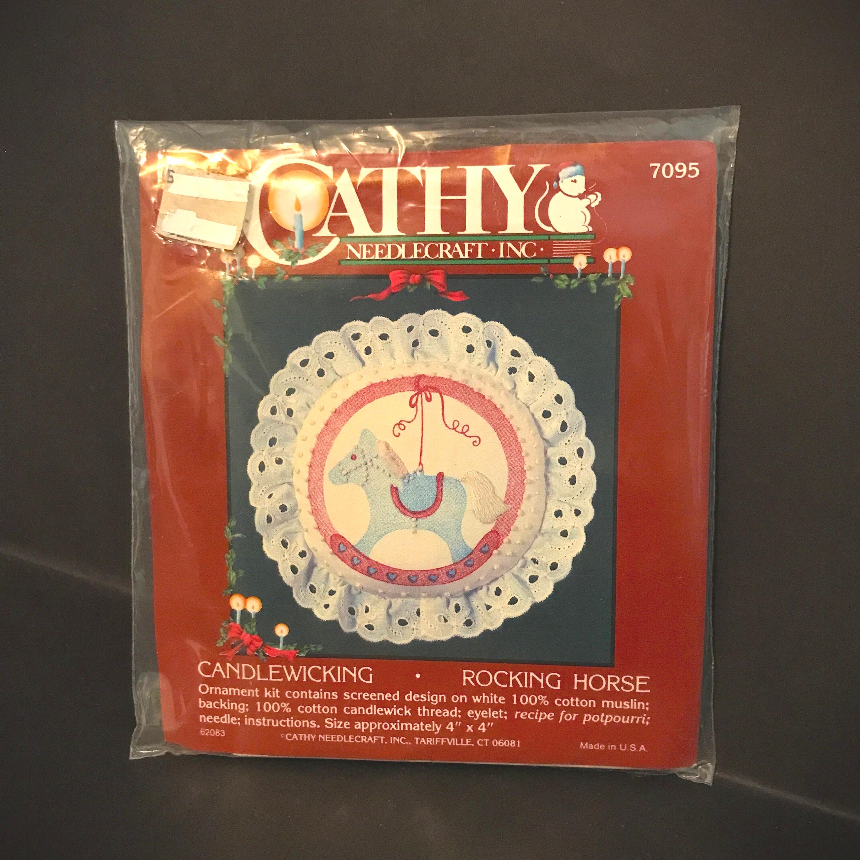 Kit De Broderie Vintage Cathy Needlecraft – April Showers, Motif Lapin