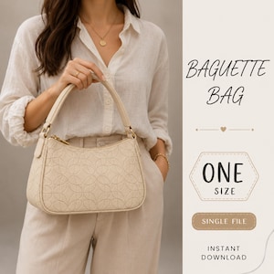 Naaipatroon voor een baguette-tas, minimalistische schoudertas in jaren 90-stijl (digitale download)