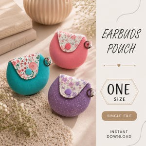Earbuds Pouch Sewing Pattern PDF | DIY Earbud Case  | Portable Tech Accessory | Instant Download