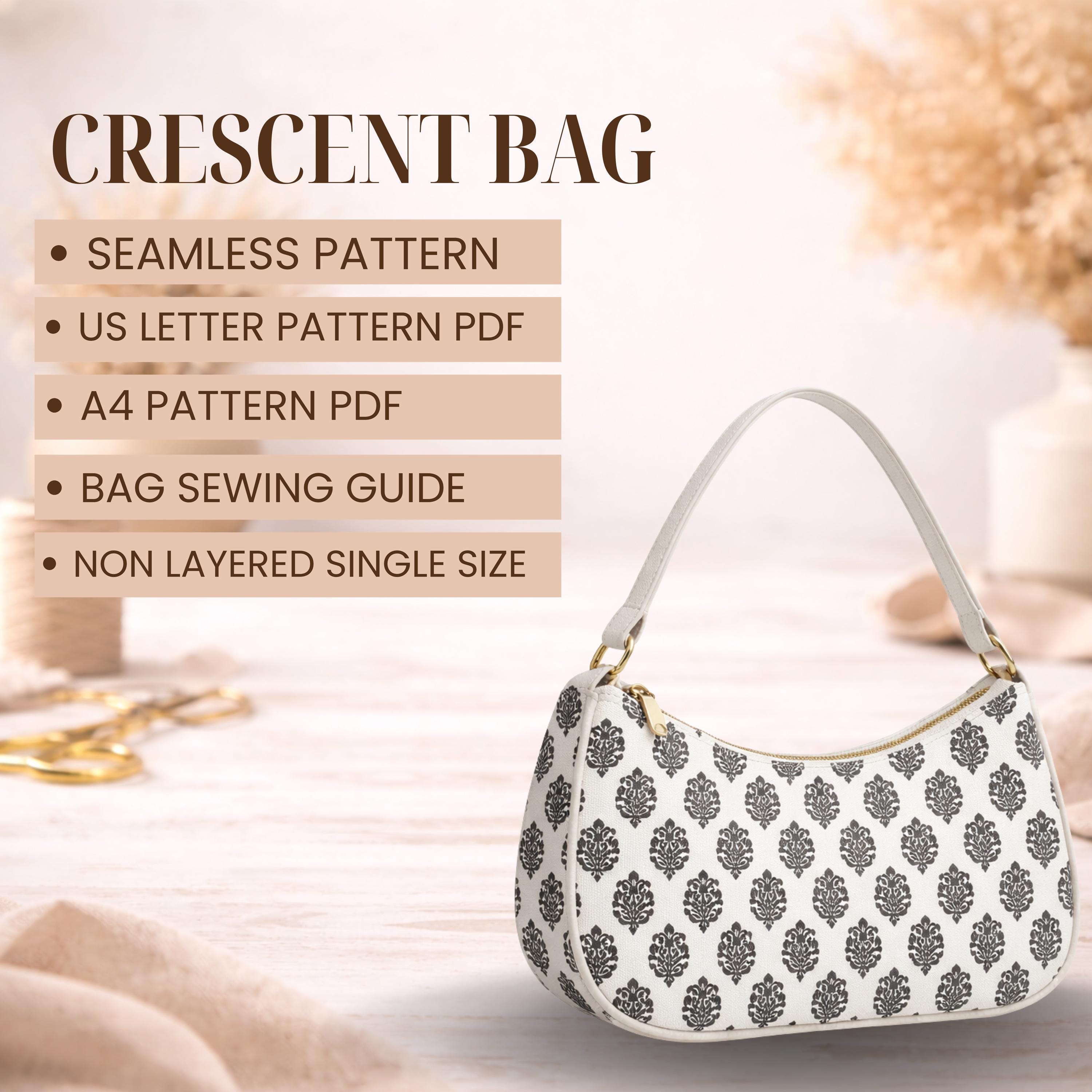 Crescent Bag Sewing Pattern PDF | Beginner Friendly | | Crossbody Purse ...