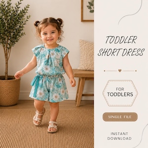 Toddler Short Dress Sewing Pattern: Easy Summer Romper (PDF Download)
