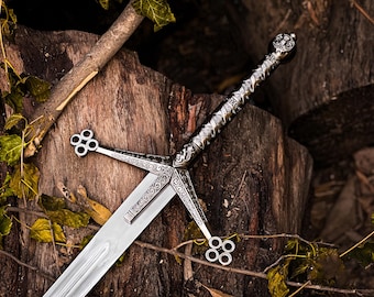 Scottish Claymore Sword, Handmade Highland Sword, Black Medieval Display Sword, Wedding Gift, Groomsmen Gift, Anniversary Gift for Him