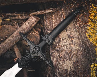 Graveweaver Decorative Fantasy Sword with Leather Sheath & Wall Mount, Gothic Medieval Cosplay Prop Collectible,Gift For Him, Christmas gift