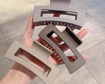 Matte Square Acetate Hair Claw Clip, Minimalist Style, Strong Hold Hair Accessory