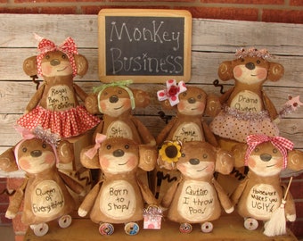 Primitive Monkey Business E Pattern