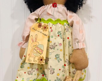 Primitive Annie with Bunny and tag