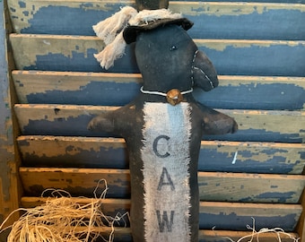 Primitive Halloween Stump Crow Witch MADE TO ORDER