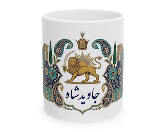 Iran Löwe und Sonne Tasse | Javid Shah Keramik Becher