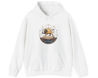 Golden Bull Illustration Hoodie | Persian Motif, Circle Emblem