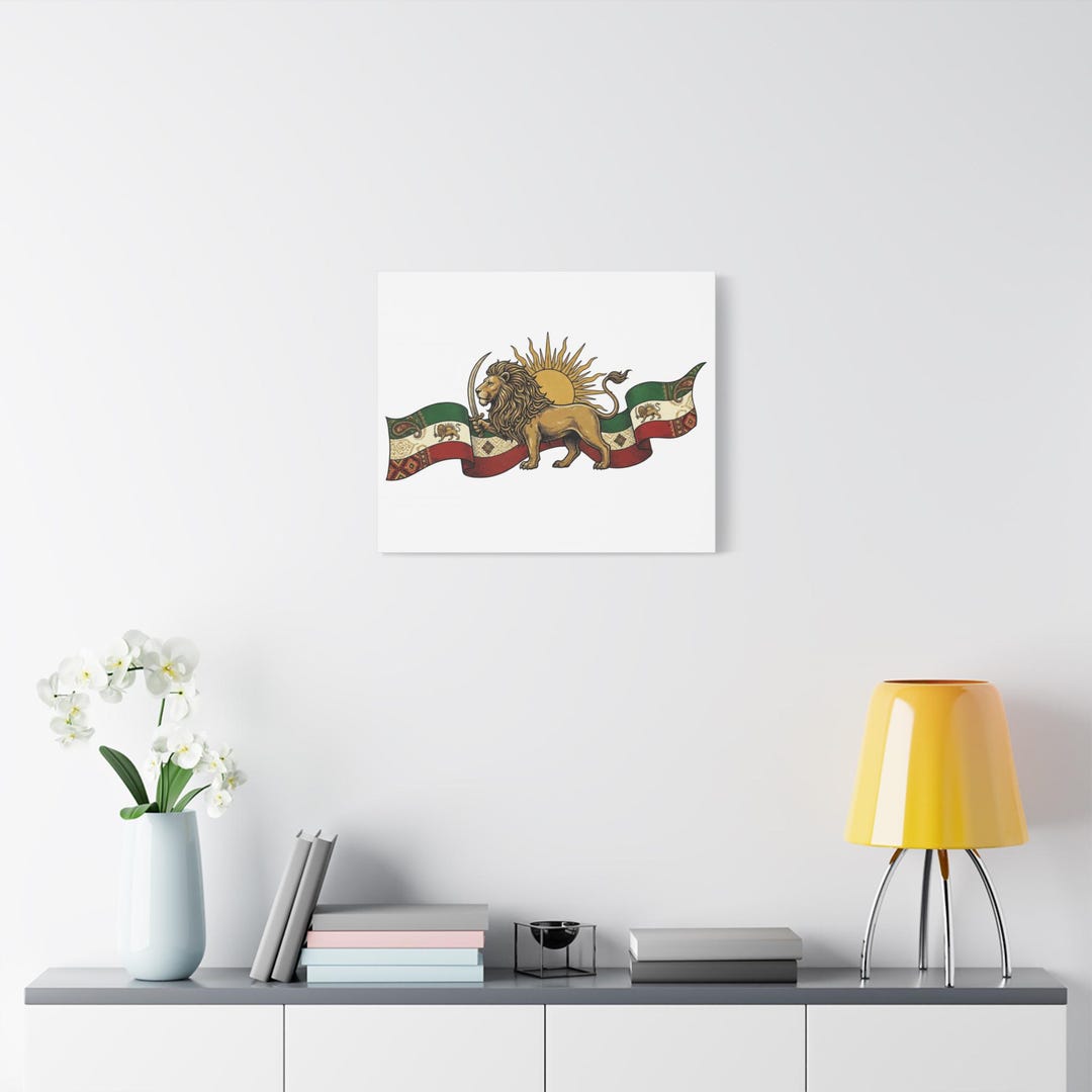 Persian Ribbon Lion and Sun With Persian Flag Ribbon Matte Canvas - Etsy