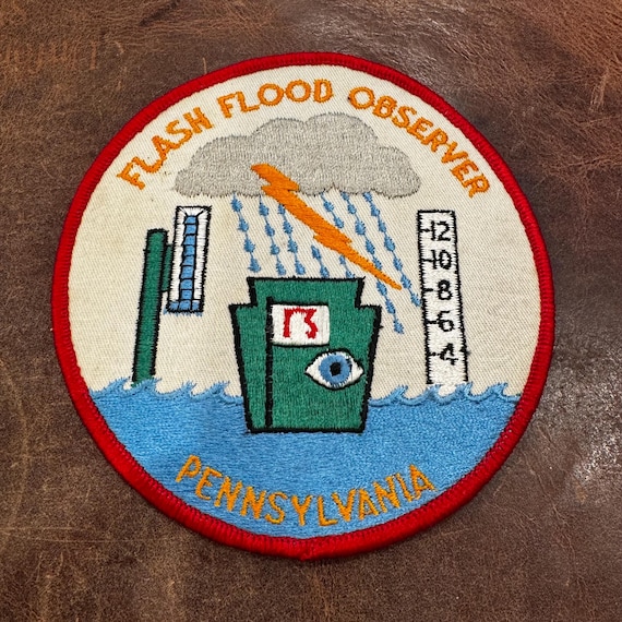 Vintage Flash Flood Observer Patch Pennsylvania W… - image 1