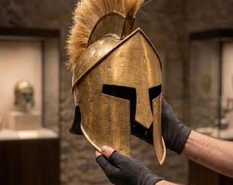Spartan Helmet Handmade Steel Armor Ancient Greek Warrior Cosplay LARP Wearable Display Helmet