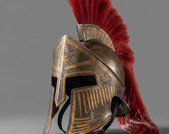 Handmade Spartan Helmet, Steel Ancient Greek Warrior Armor, LARP Cosplay, Wearable Medieval Display