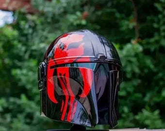 Mandalorian Helmet 18 Gauge Steel Star Wars Inspired Cosplay Armor Wearable Display Helmet