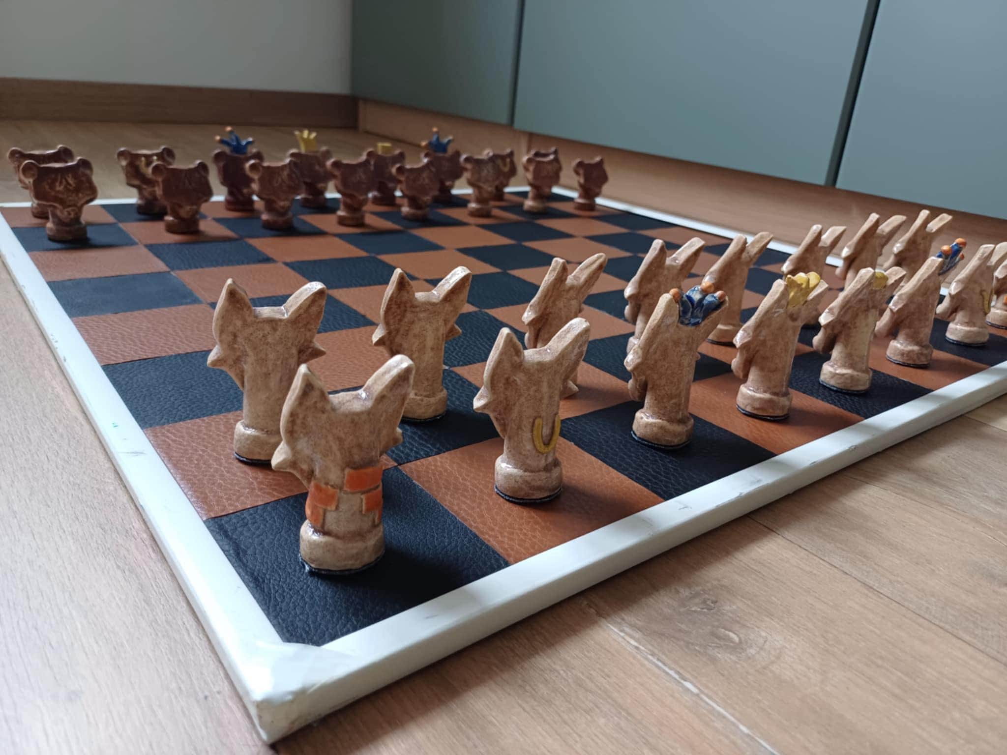 Jeu D'Échecs Céramique Biscuit – 32 Pièces Brutes – À Peindre – 2,75 à 4 Pouces