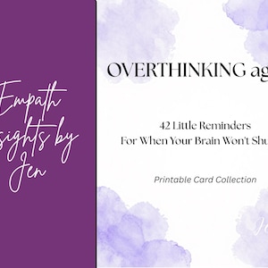 Overthinking Again? Printable Affirmation Cards | Anxiety Relief | Positive Mindset | Self Care