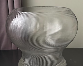 Rosenthal Studio Linie 1970s "Twist" Ribbed Glass Punch Bowl / Vase