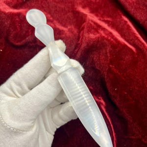 Luxury Hand Carved Selenite Crystal Dagger | Natural Healing Stone Athame | Reiki Energy Ritual Tool | Altar Decor Gift