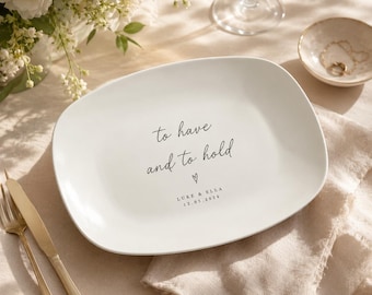 Placa personalizada con el nombre de la familia, regalo personalizado para parejas para inauguración de casa, plato de cerámica para pastel "Felices para siempre", regalo para un nuevo hogar.
