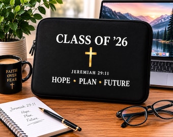 Class of '26 Christian Laptop Sleeve | Jeremiah 29:11 Laptop Case | Hope Plan Future Graduation Gift | Faith Based Laptop Sleeve